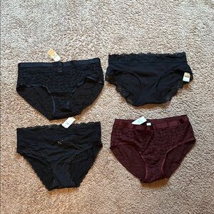 Black and Burgundy Lace Bottoms underwear
